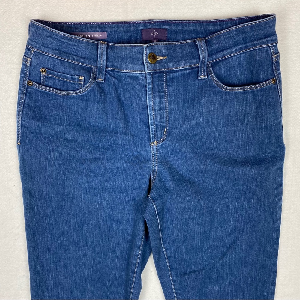 NYDJ Marilyn Stretch Medium Wash Straight Leg Jean - Picture 3 of 8